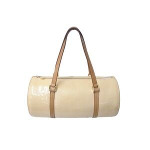 LOUIS VUITTON Bedford Handbag Monogram Vernis Cylindrical Beige Tan